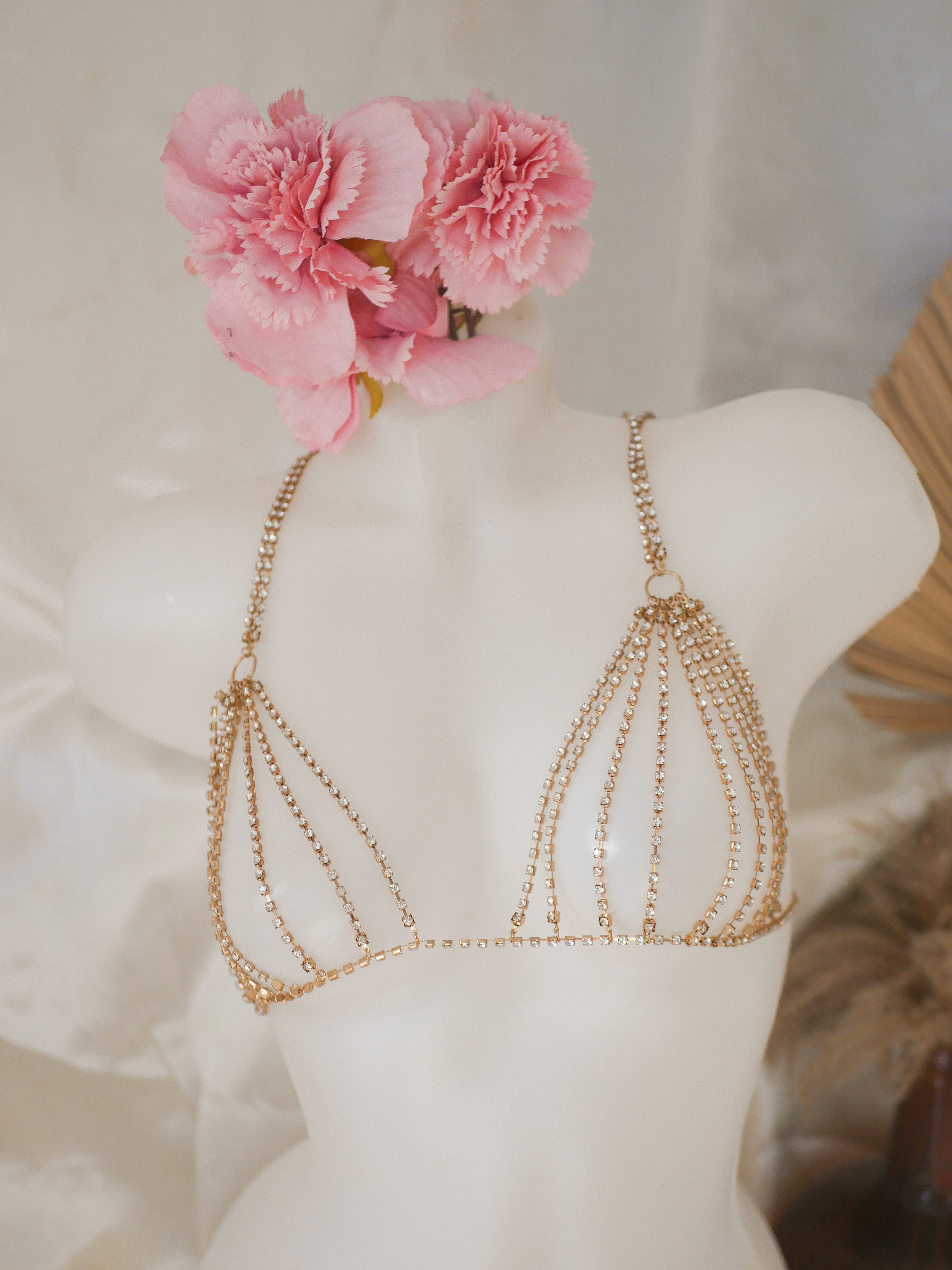 Lingerie strass doré