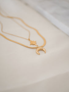 Collier double moon&sun