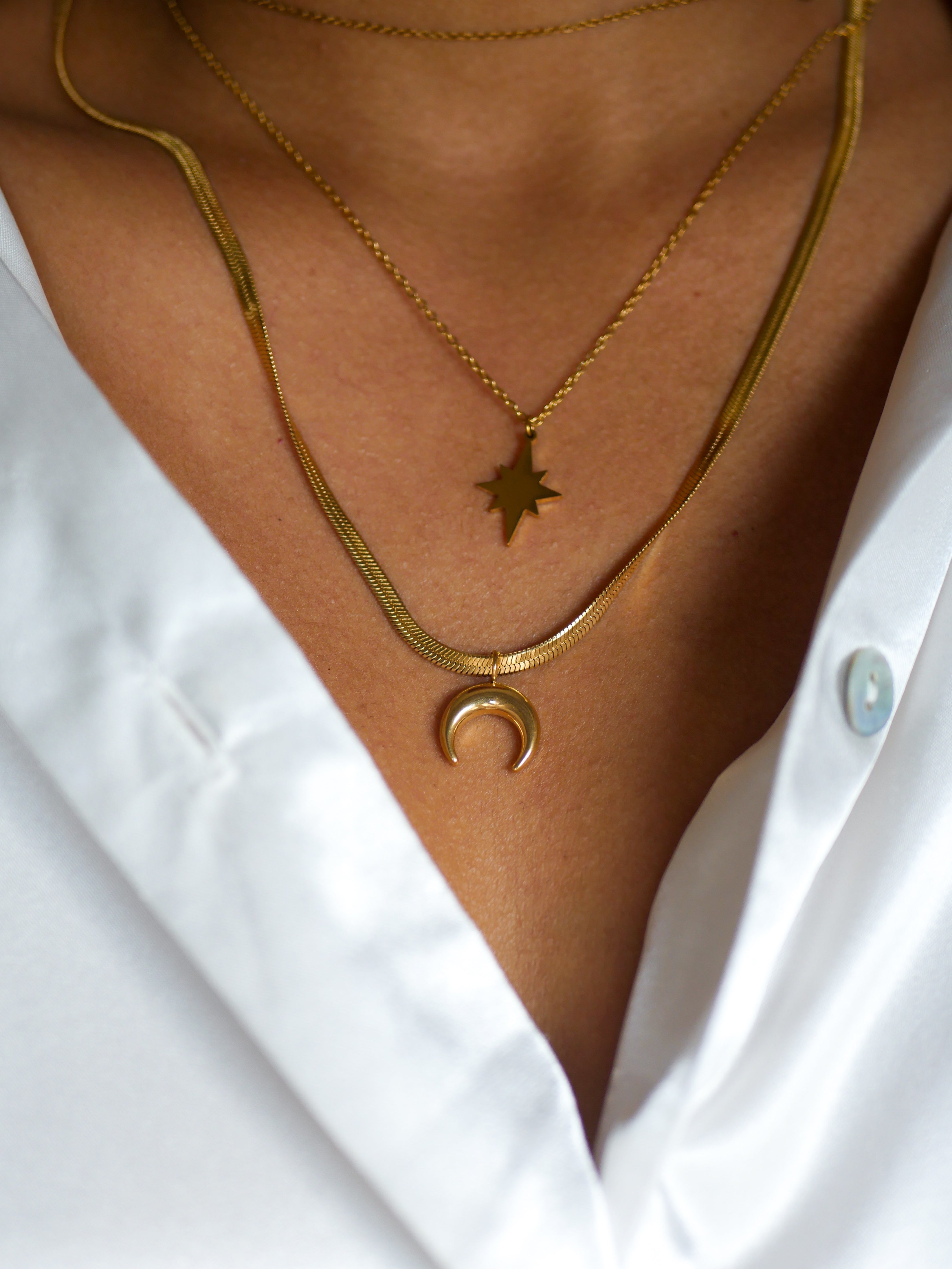 Collier double moon&sun